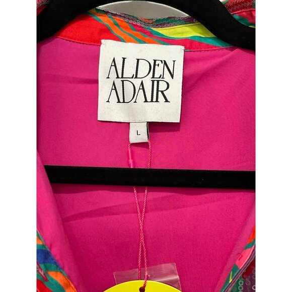 Alden Adair Sequin Multicolor Psychedelic Button-Up Shirt Large NWT - Picture 5 of 5